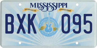 MS license plate BXK095