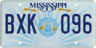 MS license plate BXK096
