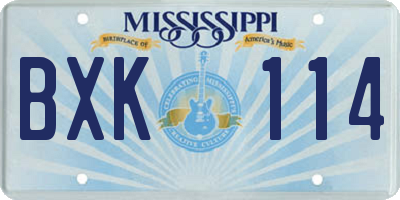 MS license plate BXK114