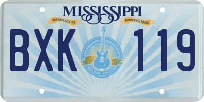 MS license plate BXK119
