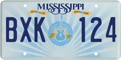 MS license plate BXK124