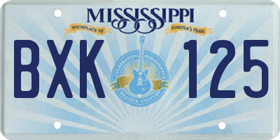 MS license plate BXK125