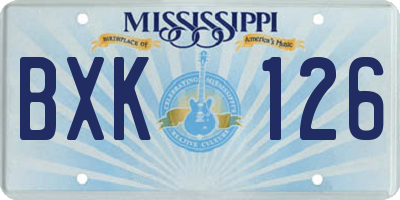 MS license plate BXK126