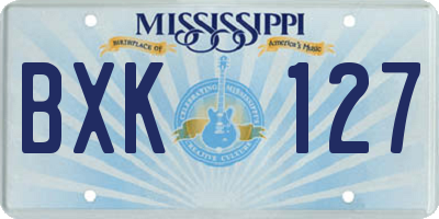 MS license plate BXK127