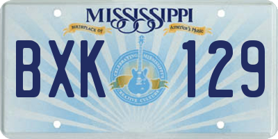 MS license plate BXK129