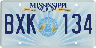 MS license plate BXK134