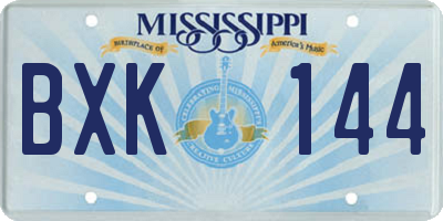 MS license plate BXK144