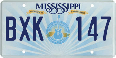 MS license plate BXK147