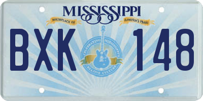 MS license plate BXK148