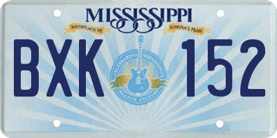 MS license plate BXK152