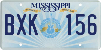 MS license plate BXK156