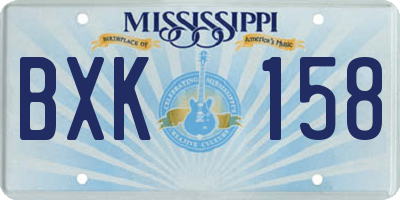 MS license plate BXK158