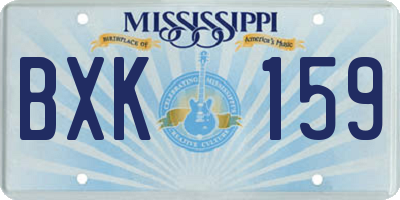 MS license plate BXK159