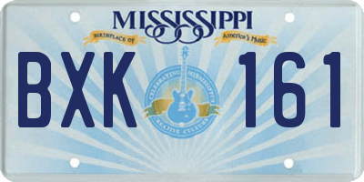 MS license plate BXK161