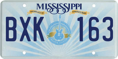 MS license plate BXK163