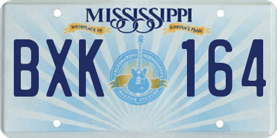 MS license plate BXK164