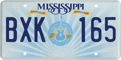 MS license plate BXK165