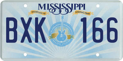 MS license plate BXK166