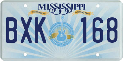 MS license plate BXK168