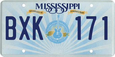 MS license plate BXK171