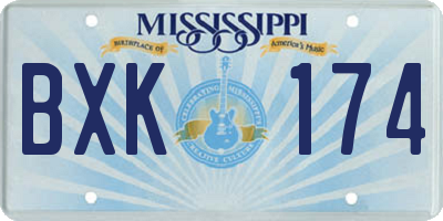 MS license plate BXK174