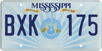 MS license plate BXK175