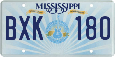 MS license plate BXK180