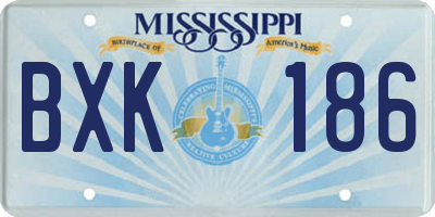 MS license plate BXK186