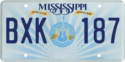 MS license plate BXK187