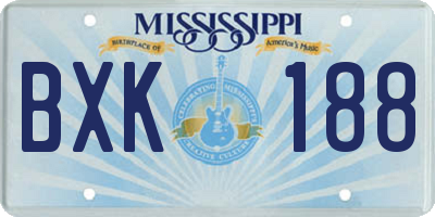 MS license plate BXK188
