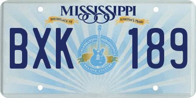 MS license plate BXK189