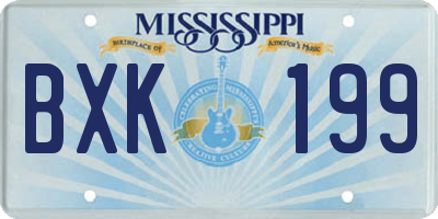 MS license plate BXK199