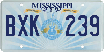 MS license plate BXK239