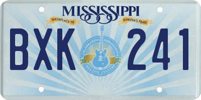MS license plate BXK241