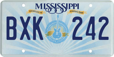 MS license plate BXK242
