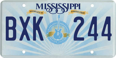 MS license plate BXK244