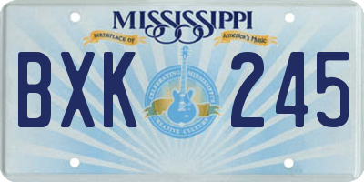 MS license plate BXK245
