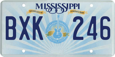 MS license plate BXK246