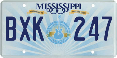 MS license plate BXK247
