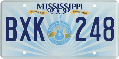 MS license plate BXK248