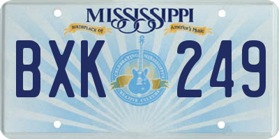 MS license plate BXK249