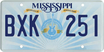 MS license plate BXK251