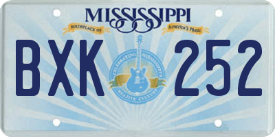 MS license plate BXK252