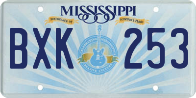 MS license plate BXK253