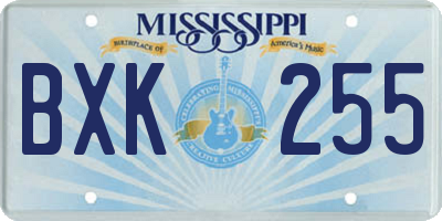 MS license plate BXK255