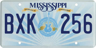 MS license plate BXK256