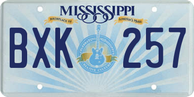 MS license plate BXK257