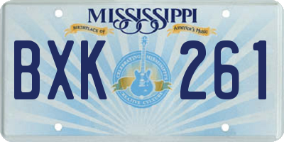 MS license plate BXK261