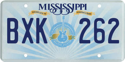 MS license plate BXK262