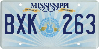 MS license plate BXK263